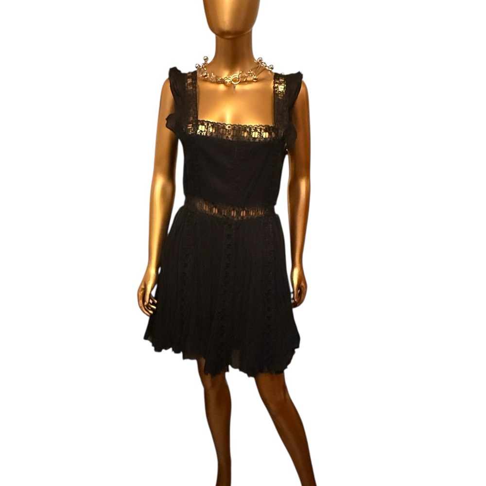 Free People Black Lace Detail Camisole